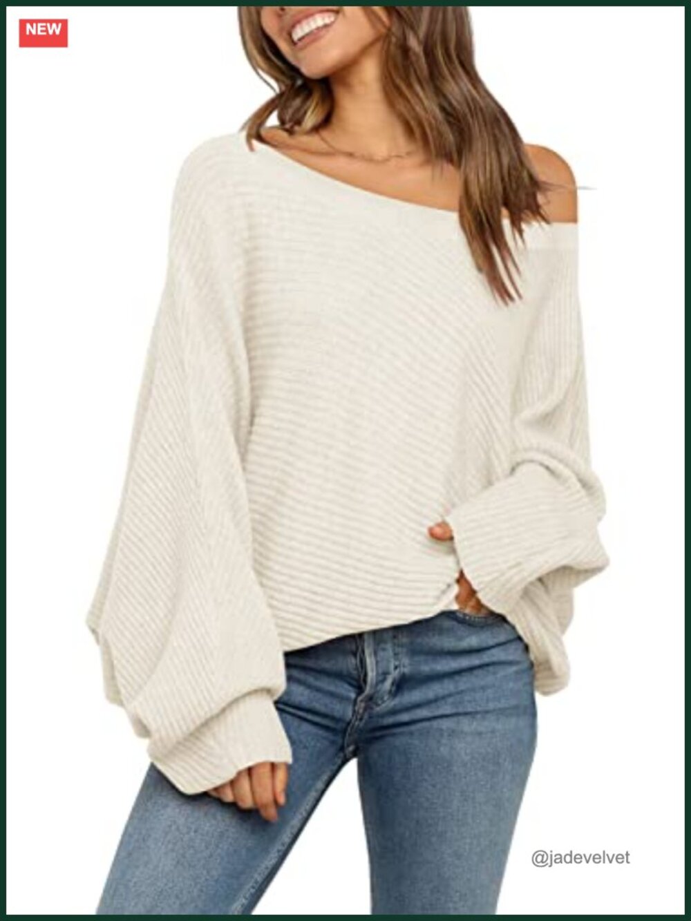 Womens Oversized Off Shoulder Slouchy Knit Sweater Pullover